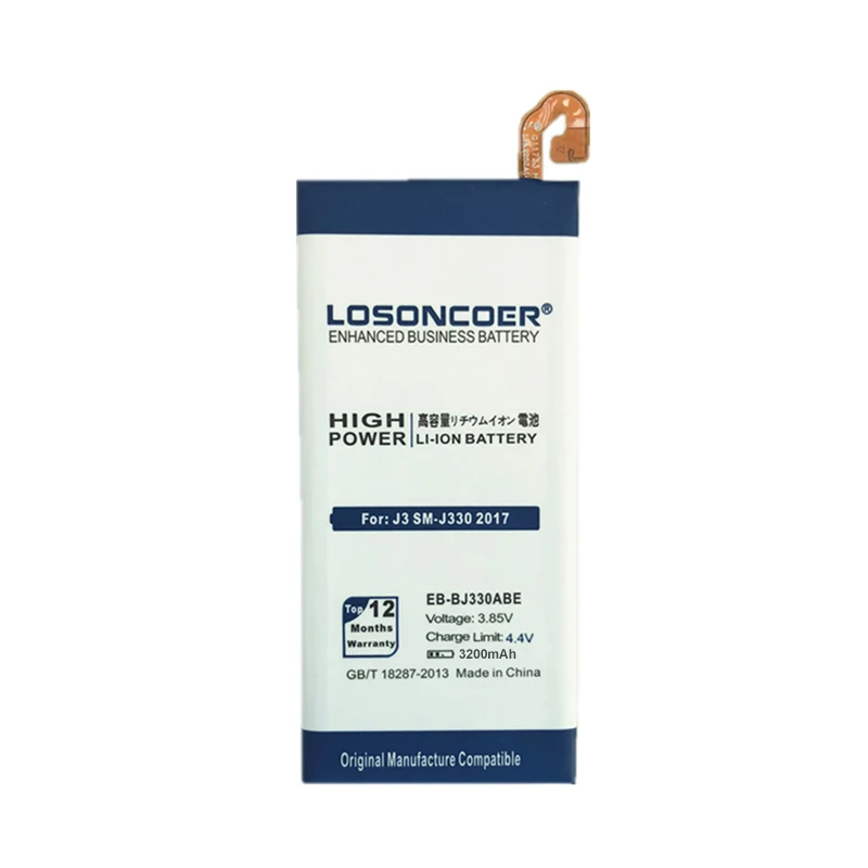 LOSONCOER 3200 мАч EB BJ330ABE Высококачественный аккумулятор для телефона Samsung GALAXY J3 2017 SM J330