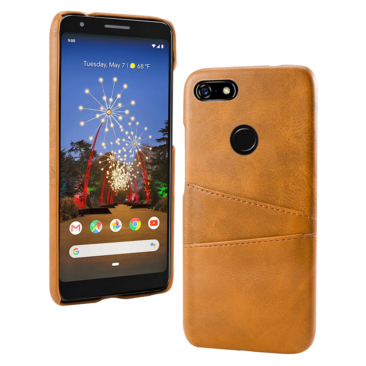 Для Google Pixel 3a 3a XL чехол Ретро телячья кожа из искусственной кожи тонкий ПК Жесткий Чехол для Google Pixel 3a XL чехол с 2 отделениями для карт