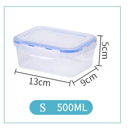500ml Кухня Bento коробка для хранения еды еда преп Ланч-бокс холодильник свежесть для детей школьная Посуда Набор Открытый Пикник - Цвет: 500ml