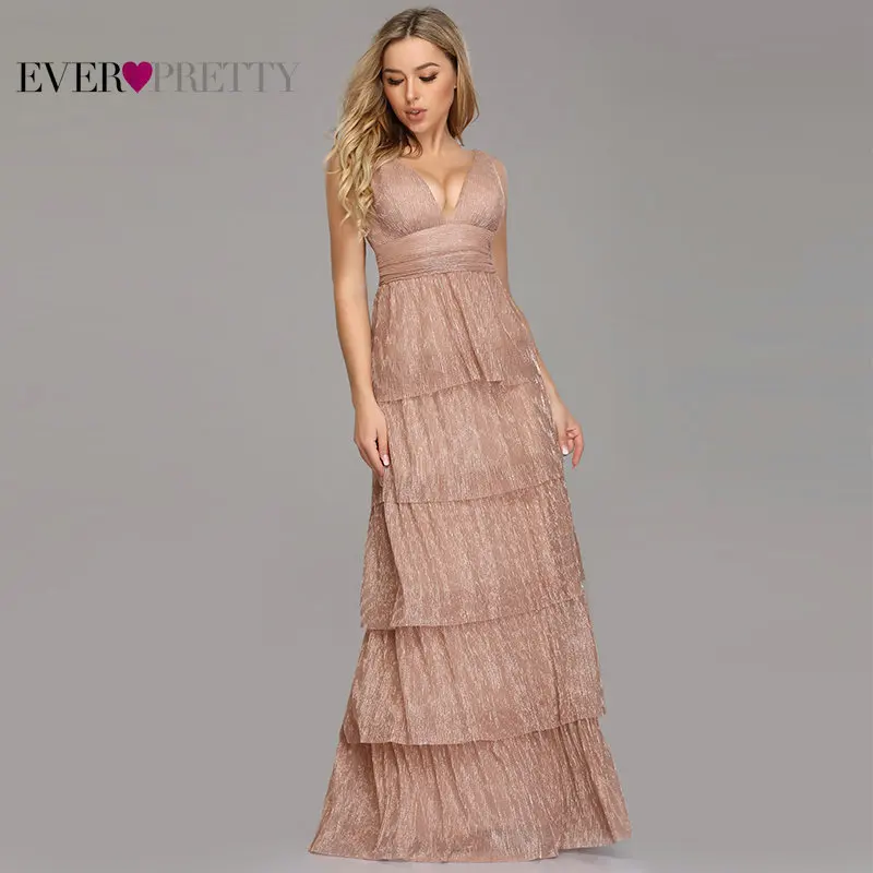 Черное платье для выпускного вечера Ever Pretty EZ07766 сексуальное платье трапециевидной формы с v-образным вырезом и рюшами без рукавов румяного розового цвета, вечерние платья Robe De Soiree