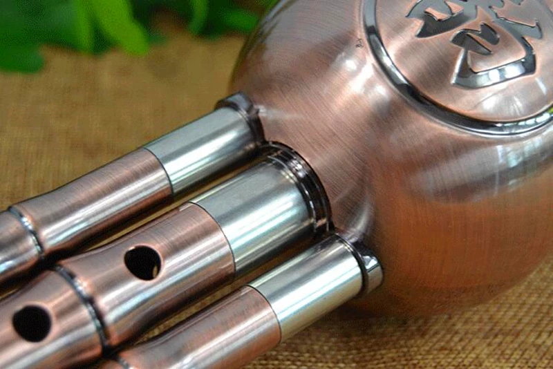 Трехцветная флейта Hulusi с медным покрытием ABS Gourd Flauta Crashproof влагозащищенная