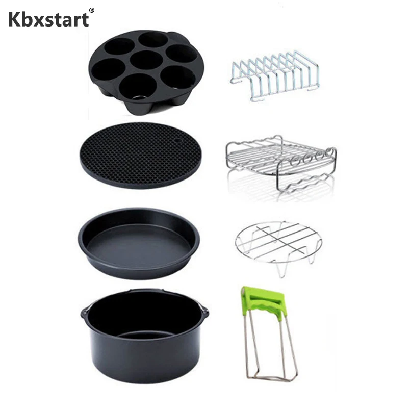 

Kbxstart Air Fryer Accessories 8 Inch 8 Pieces Philps Friteuse For 5.2QT-5.8QT Electric Deep Fryer Parts Kitchen Cooking Tools
