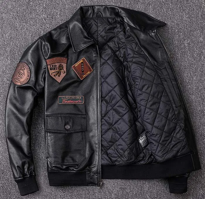 Новая зимняя человек кожаная куртка мужская из натуральной овчины американских