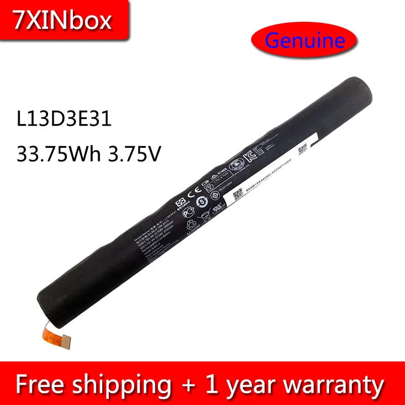 Аккумулятор для ноутбука 7XINbox 33 75 Вт/ч 3 в L13D3E31 L13C3E3C Lenovo Yoga B8000 B8000-F 10 дюймов Tablet Series