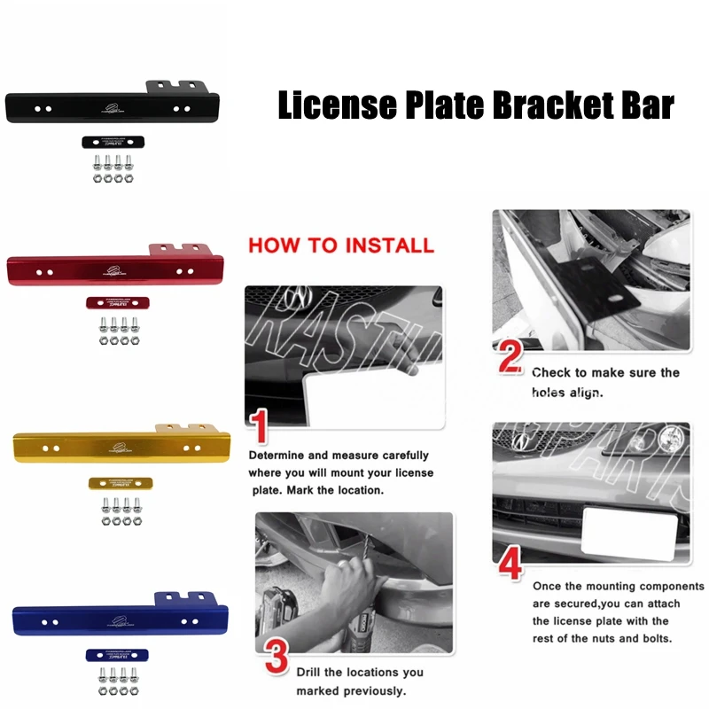 Алюминиевый релокатор номерного знака RASTP JDM для установки переднего держателя