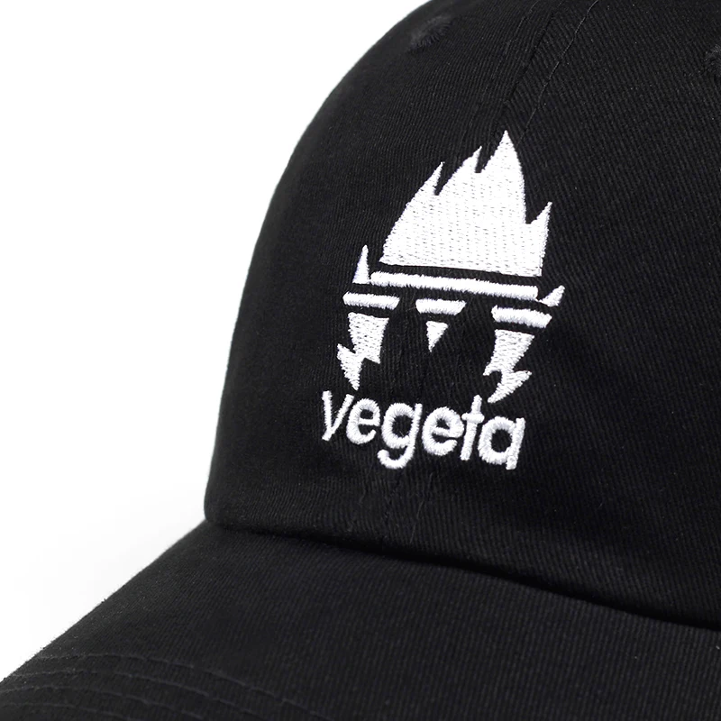 100% хлопок вышивка Вегета папа шляпа Bone Бейсбол Кепки Casquette Snapback шляпу s для Для