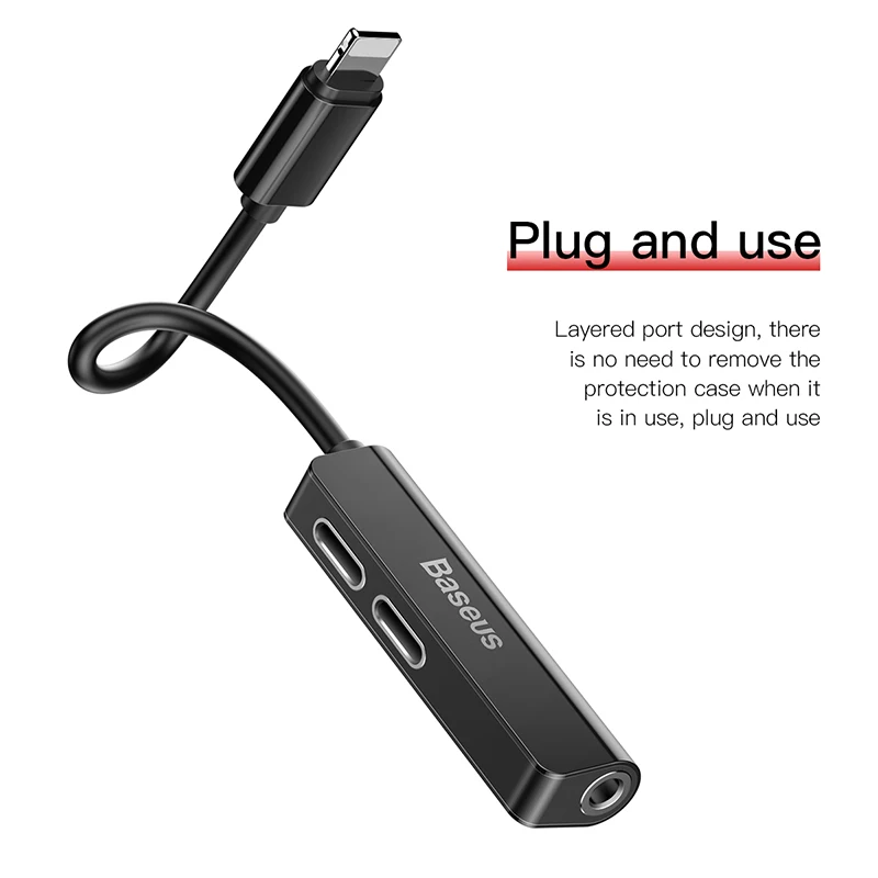Baseus аудио Aux adaptador para for iphone Xs Max Xr 8X7 Plus OTG кабель Jack de 3 5 мм де auriculares carga