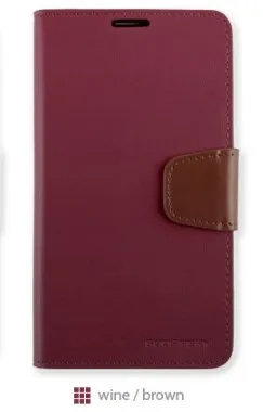 wine red Mercury Goospery Соната Дневник ТПУ кожаный бумажник флип чехол для samsung Galaxy S6 S7 Edge S8 S9 Plus Note 2 3 4 5 8 - Цвет: wine red