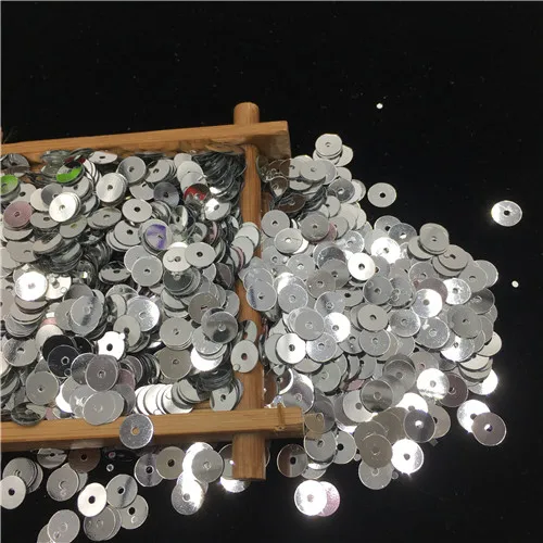 Silver 1500 шт/партия Размер 6 мм ПВХ плоские круглые пайетки с блестками швейные принадлежности "сделай сам" аксессуары для одежды Lentejuelas Para Coser - Цвет: Silver