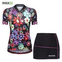 wosawe women road mountain bike mtb clothing cycling jersey 2018 short sleeve cycling jerseymesh cool skirt with shorts