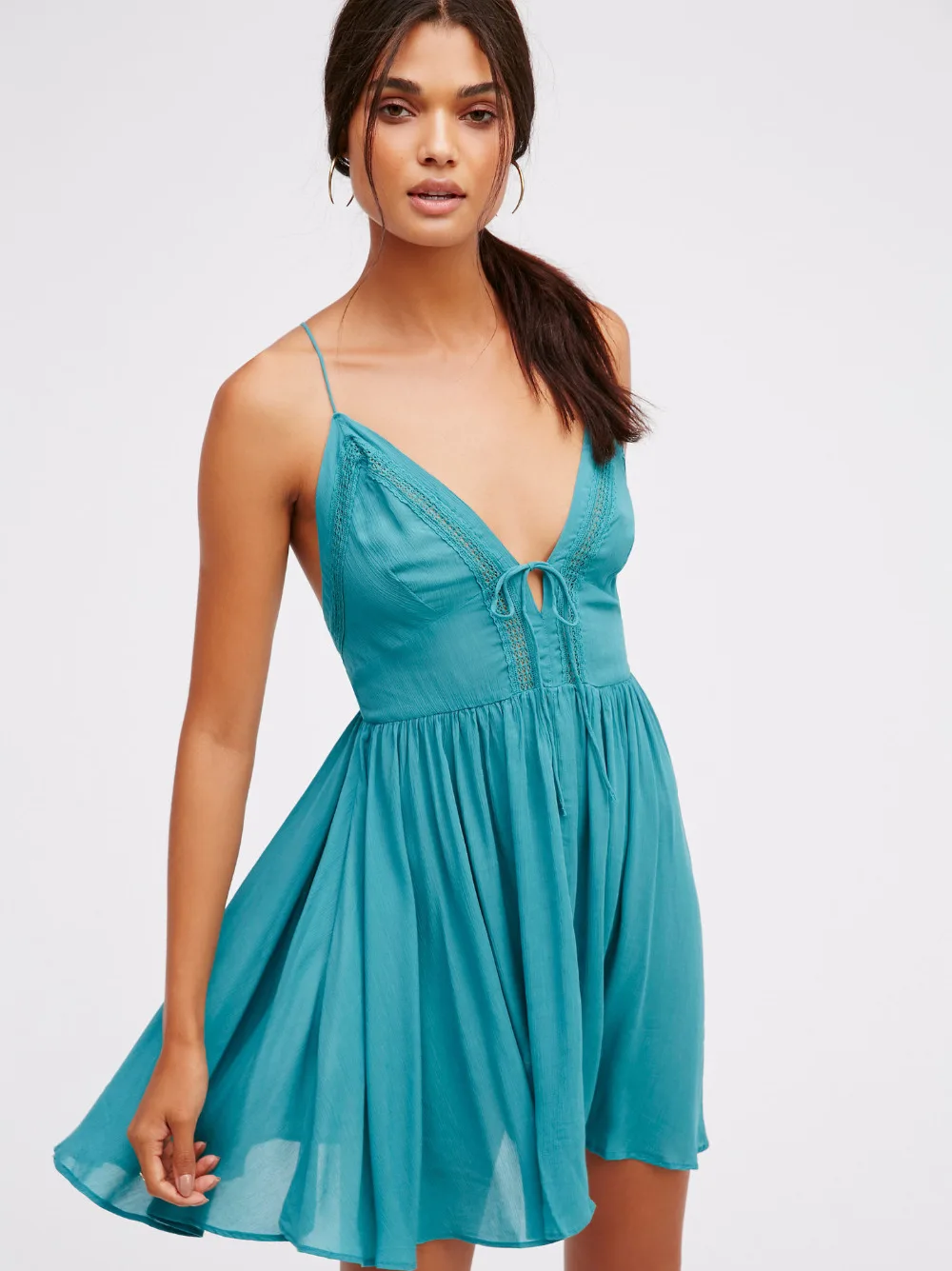 2017 летнее платье женское богемное без рукавов с открытой спиной Мини слинг v