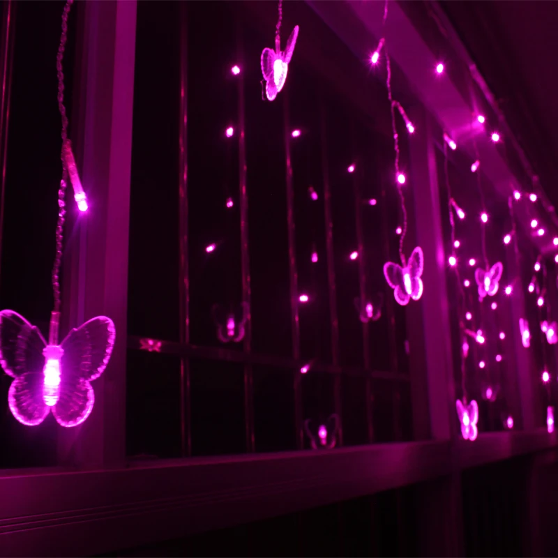 3 5 м 95led Фея Сосулька led Бабочка занавес светильник Открытый Дом Рождество Свадьба