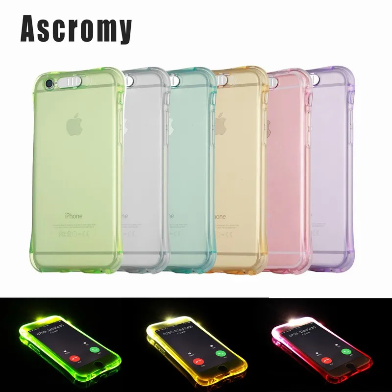 Ascromy для iPhone 7 Чехол iPhone7 светодиодная вспышка мигает напомнить входящий вызов Light
