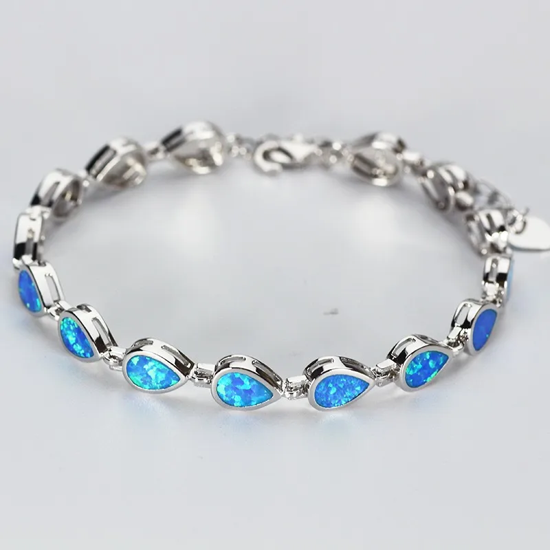Браслеты SZ0041 с голубым опалом в форме капли воды для женщин|bracelets for|opal braceletbracelets for