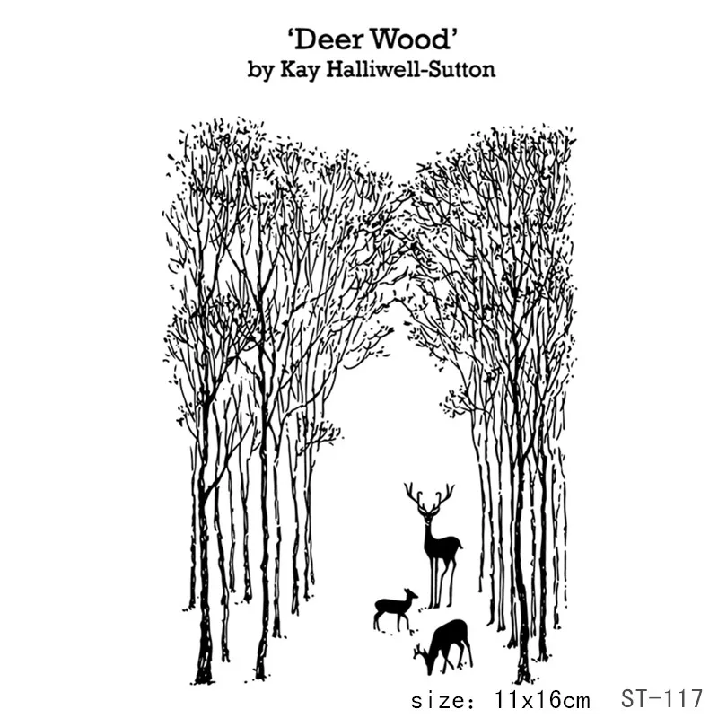 

Deer wood/forest Transparent silicone Stamp for DIY Scrapbooking/Photo Album Decorative Card Making Clear Stamps Supplies