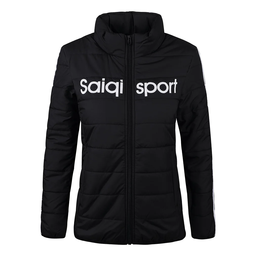 SAIQI New Women Sport Trainning Autumn Winter Thin Warm Coat Female Hiking Outwear Stand Collar Cotton Padded 266788 | Спорт и