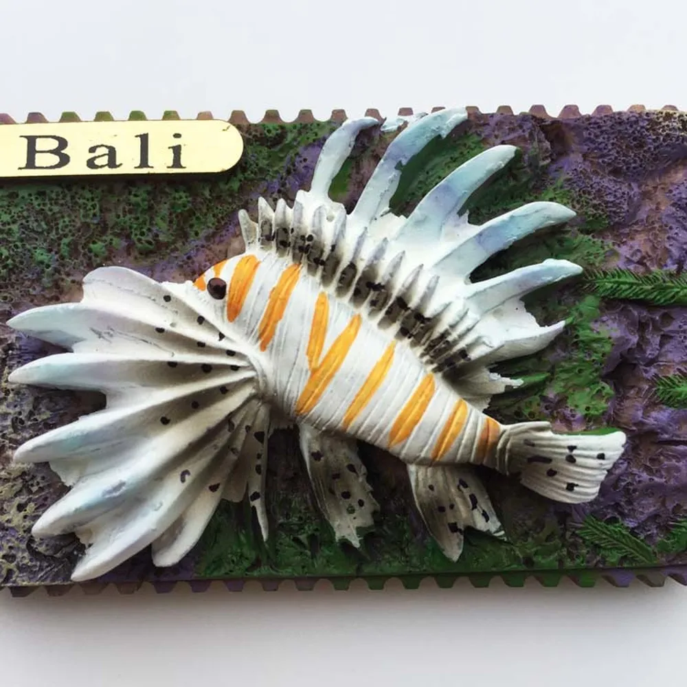 BABELEMI 3D Indonesia Bali Travel Souvenir Fridge Magnet Lion Fish Refrigerator Magnets home decoration accessories|Магниты на