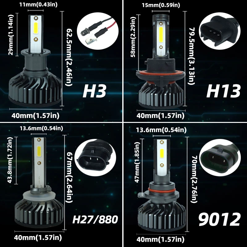 H7 Led Canbus Turbo Led H4 H1 H3 9005 9006 H8 H9 H11 H7 светодиодная лампа 80 Вт 120000LM Мини Размер DOB чип Автомобильные светодиодные фары без ошибок