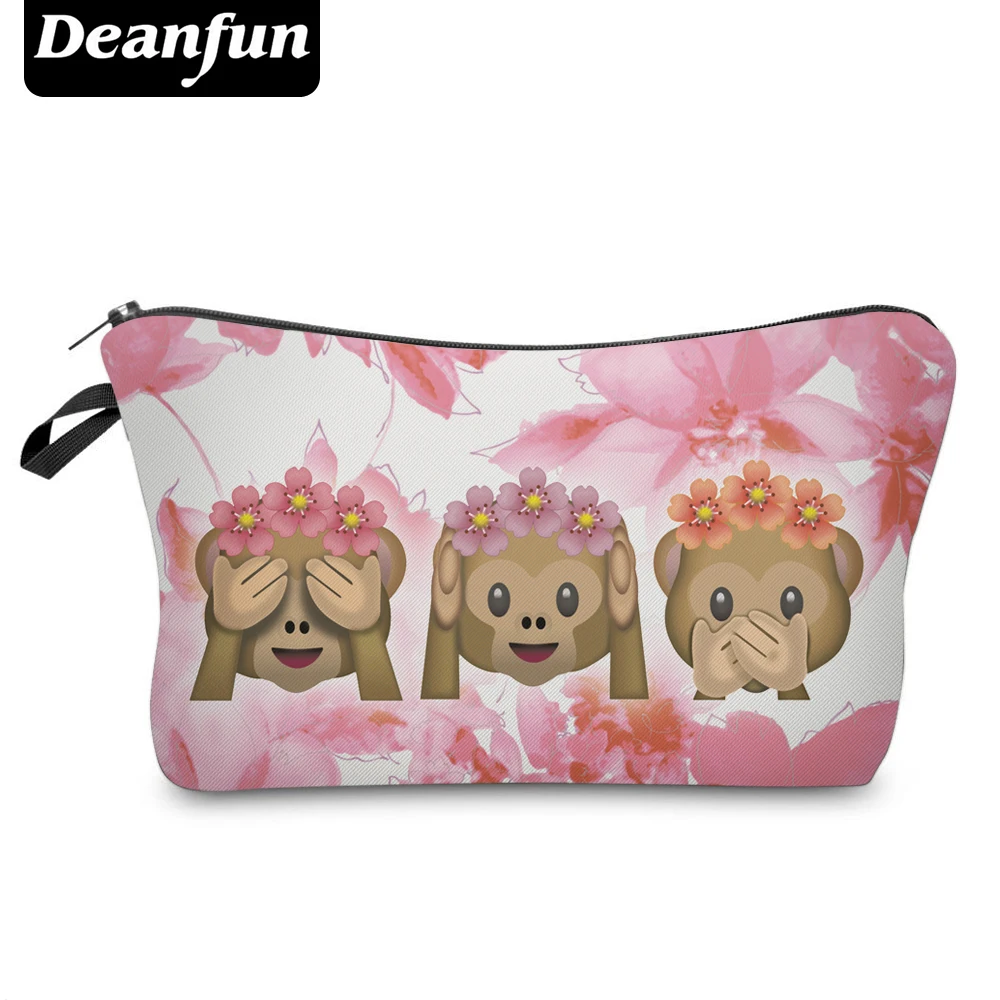 Deanfun косметический Сумки 3D печатных смайлики обезьяна с цветком милый подарок