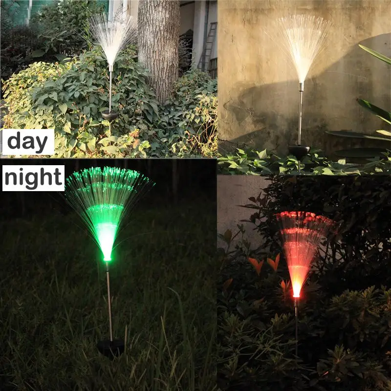 1 шт. светодиодный волоконный Видимый нестабильный светильник на солнечной