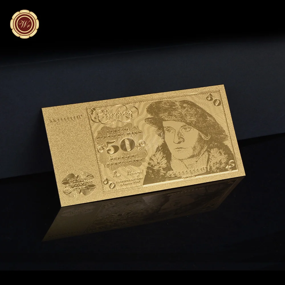 Немецкая металлическая Золотая банкнота 50 немецких марок оптовая продажа