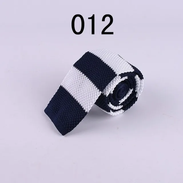 

Fashion Knitted Ties Personality Black Striped Adult Knittedties High Quality Knit Men Tie for Party 012