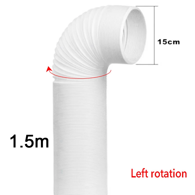 1.5m-15cm-left 13 см/15 см Diam Универсальные выхлопные трубы кондиционера шланг выхлопа регулируемый по часовой стрелке/против часовой стрелки удлинительная труба - Цвет: 1.5m-15cm-left