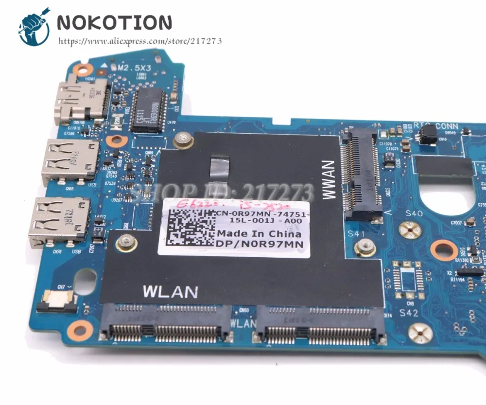 Материнская плата NOKOTION для ноутбука Dell Latitude E6220 материнская 0R97MN CN-0R97MN основная