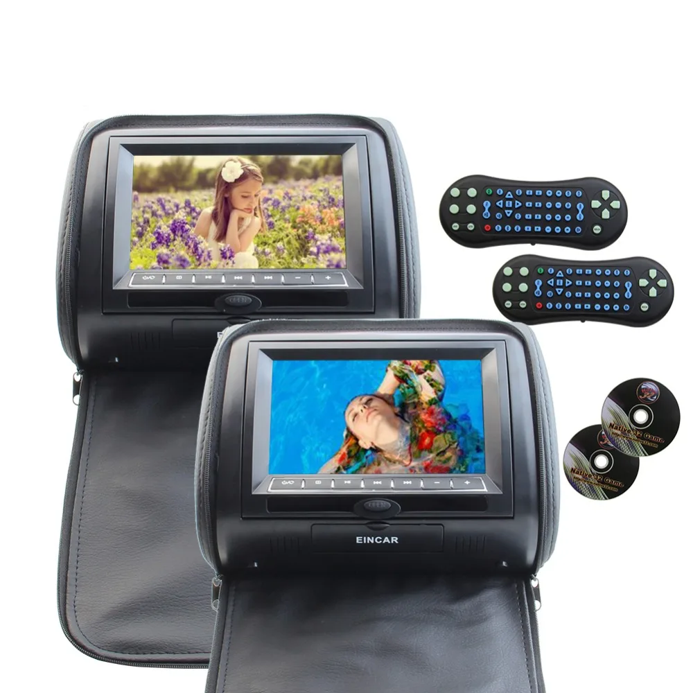 Eincar 7 ''двойной подголовник dvd плеер широкий обзор ЖК экран HD 800*480 разрешение