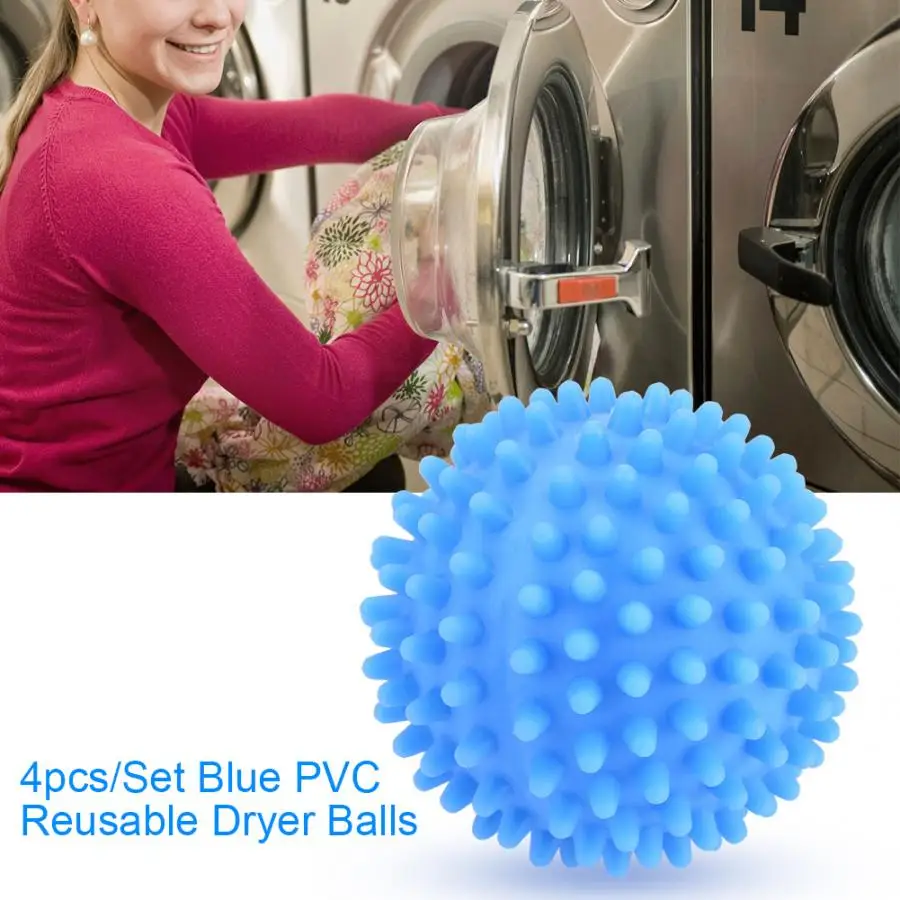 Household 4pcs/Set PVC Dryer Balls Reusable Clean Tools Laundry Washing Drying Fabric Softener Ball Dry Laundry Products