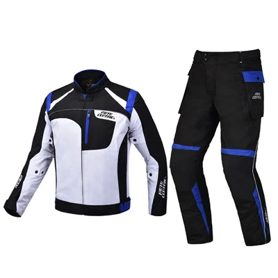 blue one set Новая отражательная куртка для мотоциклов для мужчин мото комплект одежды Добавить плащ водонепроницаемый+ согреться оснастить мужчин t защита мотокросса костюм - Цвет: blue one set