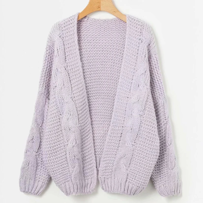 

Vogue Nice Handmade Knitted Sweater Cardigans Autumn Hollow Winter Plus Size Sweaters Women Pink Loose Coat Knitwear Sweater