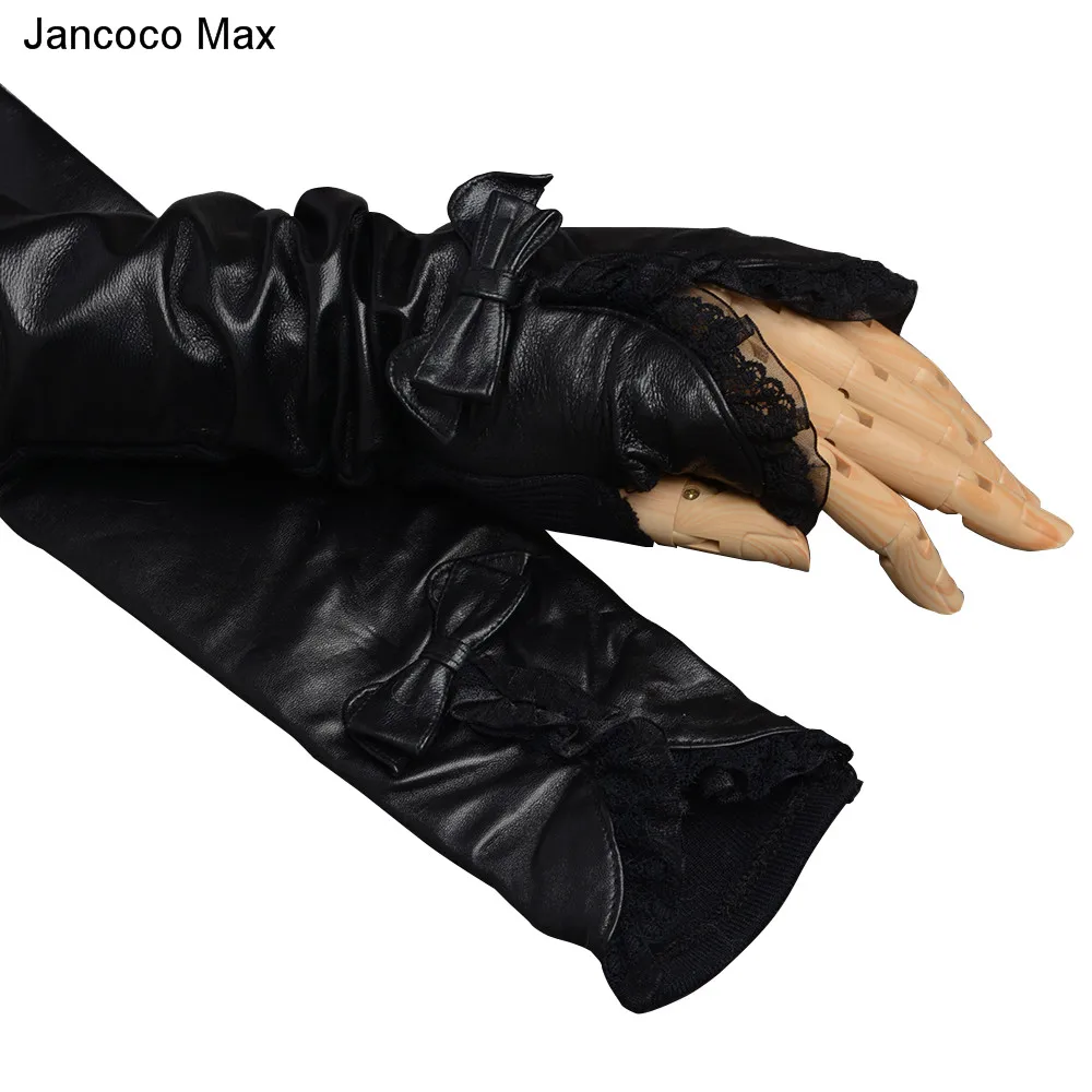 Jancoco Max стиль весна лето осень длинные перчатки из овечьей кожи бант кружева украшения S2069