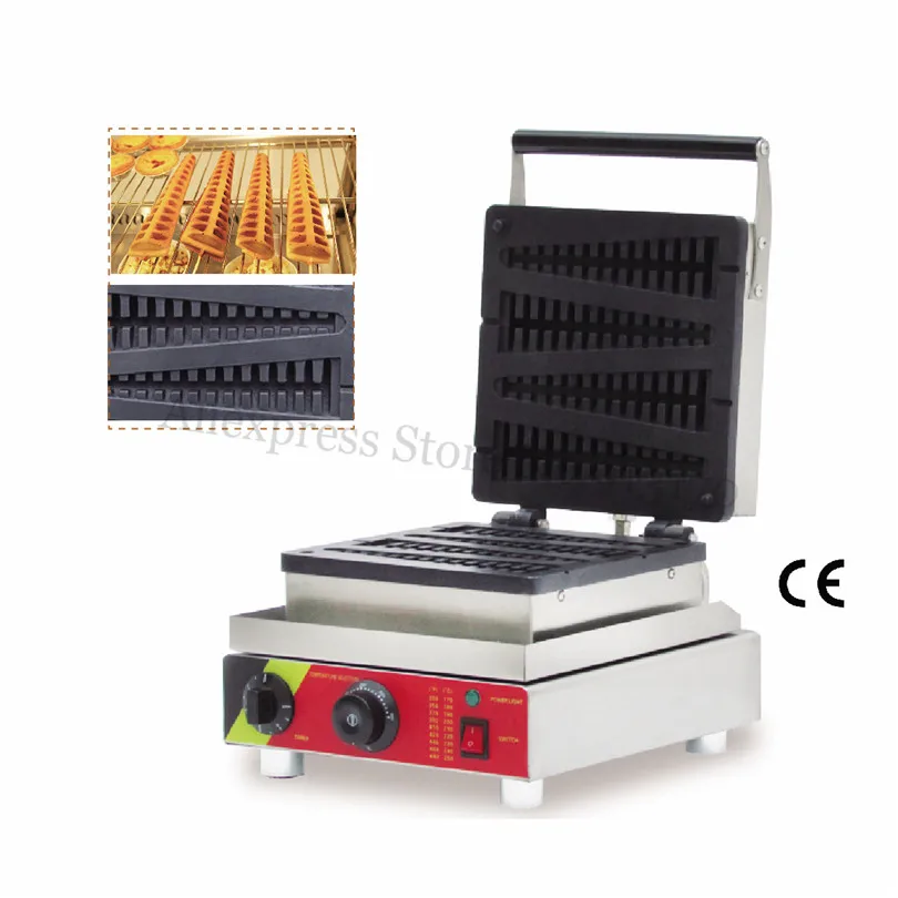 

Electric Lolly Waffle Machine Commercial Lolly Waffle Maker 1500W Stainless Steel Snack Machine 4 Molds 501