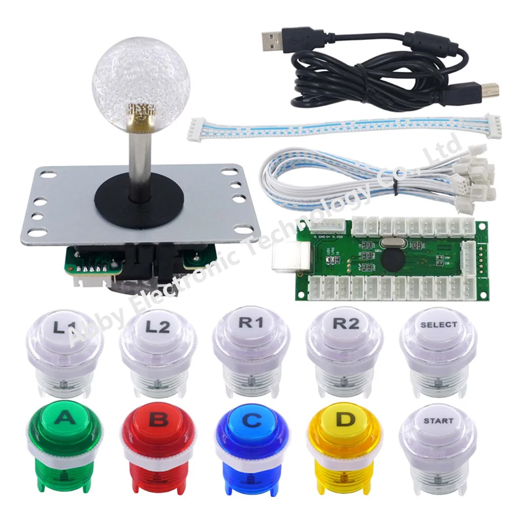 LED DIY Kit механический переключатель клавиатуры кнопка PC MAME Retropie аркадный джойстик