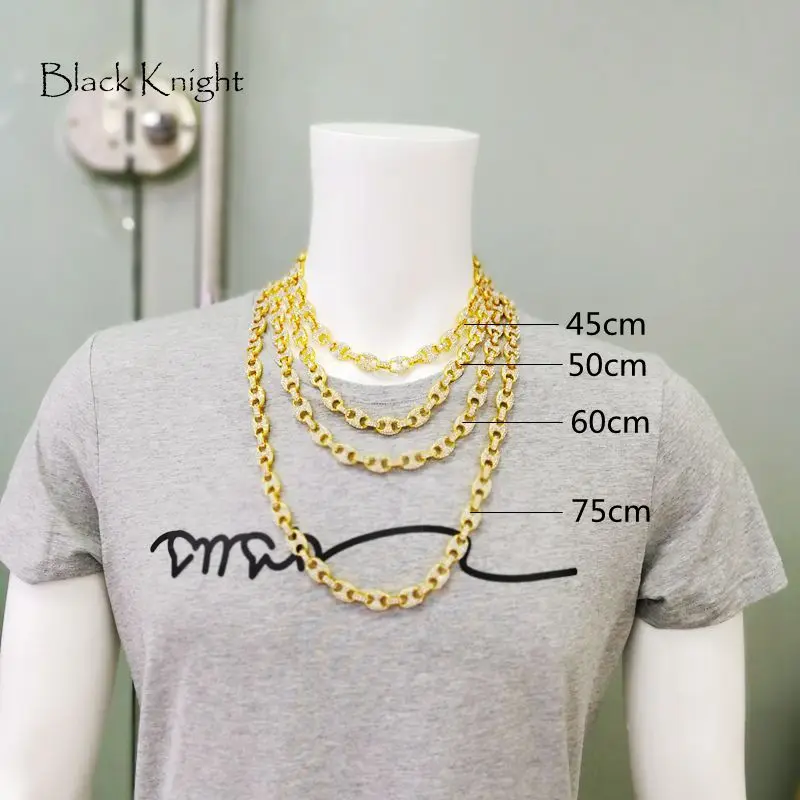 Мужское ожерелье Black Knight модное хип-хоп полностью покрытое Стразы мужское с