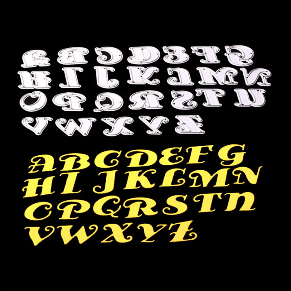Различные стили A-Z буквы алфавита и цифры заглавные металлические режущие штампы для фотоальбома тиснение DIY бумажные карты штампы 26 шт - Цвет: 10