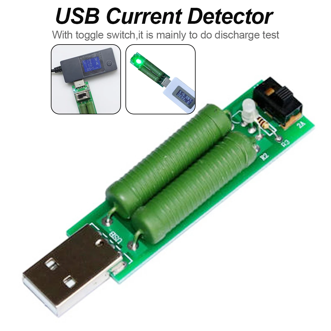 USB мини резистор dc электронная нагрузка с переключателем Регулируемый 5V1A/2A