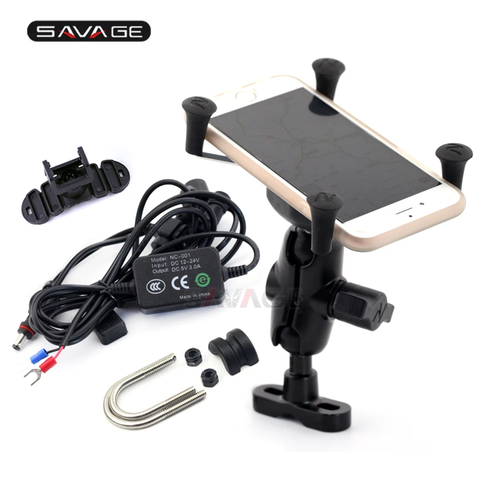 

Phone Holder For YAMAHA MT 07 MT07 MT 09 MT25 MT03 MT01 MT10 Motors Accessories Navigation Frame Bracket With USB Port Cable