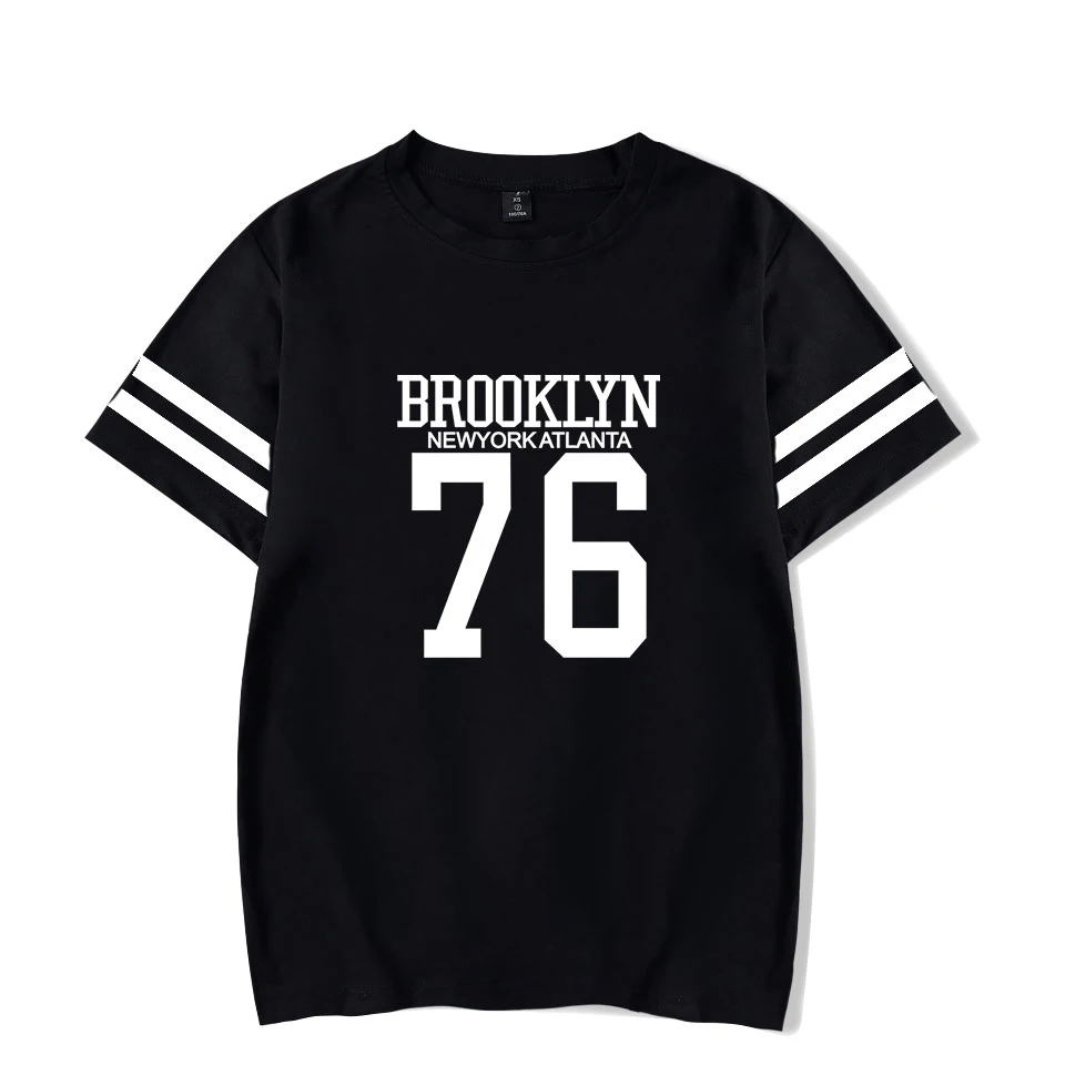short sleeve t-shirt Бруклин 76 толстовки с принтом мода Хип Хоп Уличная мода мужские женские толстовки без шапочки повседневные толстовки с длинным рукавом пуловер Топы - Цвет: short sleeve t-shirt