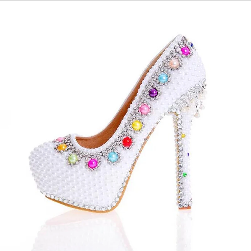 Туфли женские на платформе и высоком каблуке свадебная модная обувь для невесты
