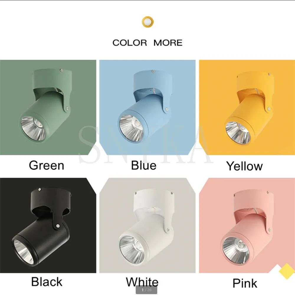 Светодиодный точечный светильник поверхностного монтажа 7 Вт 10 15 20 COB цветная