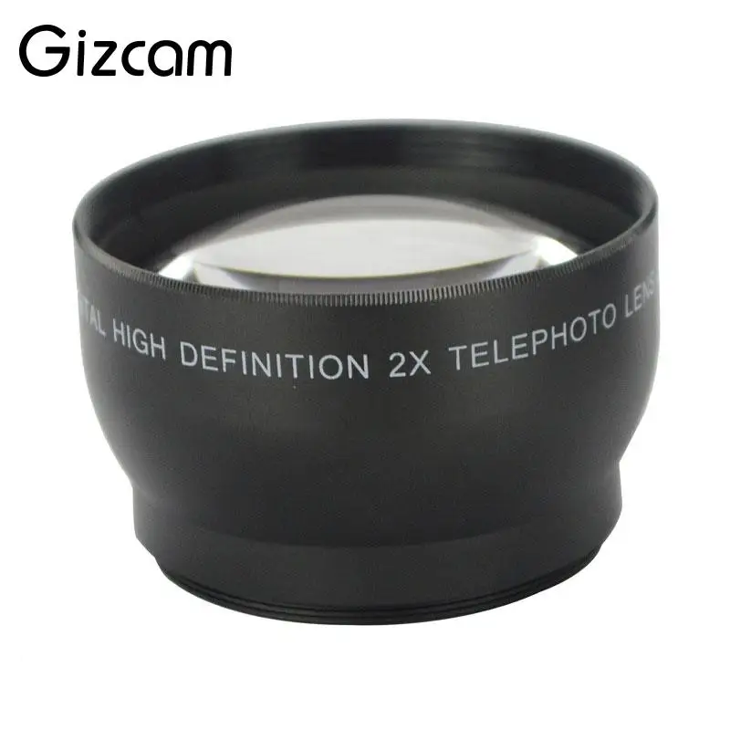 Gizcam Профессиональный 52 мм 2x Увеличение телеобъектив для камеры Nikon D5100 D3200 D70 D40