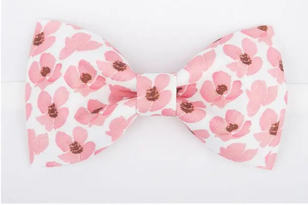 2018 Мужская Женская мода Дизайнеры галстук-бабочка розовый Галстуки Цветочные