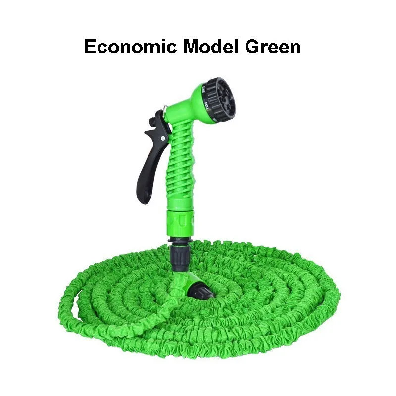 Economic Model Green 25Ft-200Ft садовый удлиняющийся шланг волшебный гибкий шланг для воды ЕС пластиковые шланги для полива трубы с распылителем - Цвет: Economic Model Green