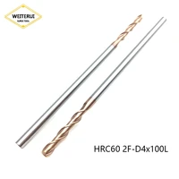 5pcs hrc60 2 flutes d4x100l 4mm carbide endmill machine tungsten steel extra long 150mm cnc lathe milling cutter tool