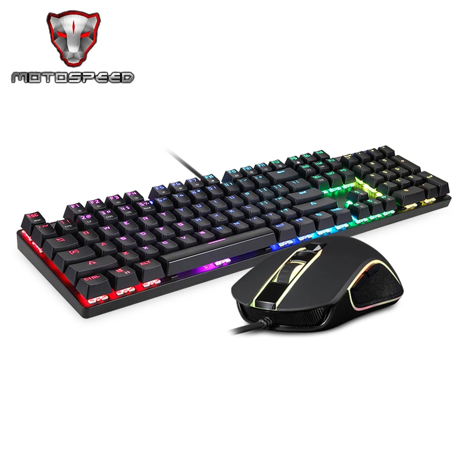Motospeed CK888 RGB подсветка игровая механическая клавиатура и мыши набор мышей с 1 8 м