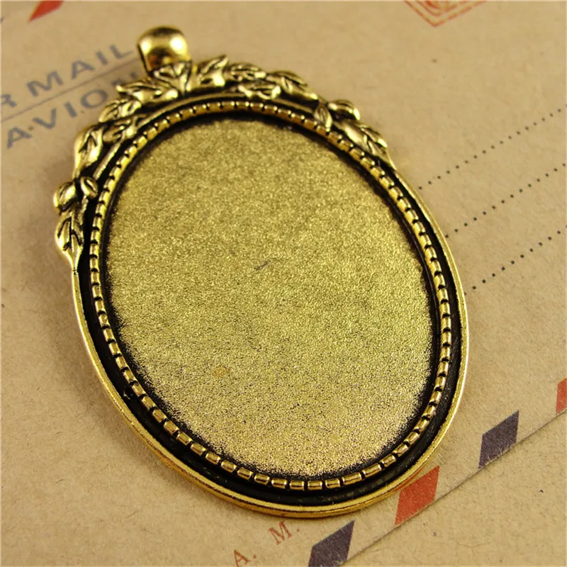 

20 pieces/lot Fit 30*40mm Alloy Antique Bronze/Antique Silver Blank Tray Pendant Base Cameo Setting Jewelry Findings D10003