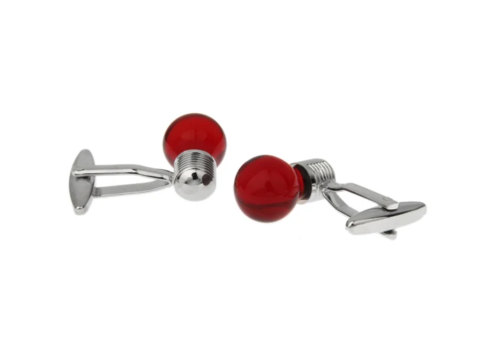 Sunnylink Men's Cuff Links Red Transparent Silver Light bulb Cufflinks for shirt L1243 | Украшения и аксессуары