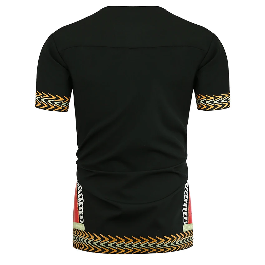 

African Print Dashiki Clothing Short Sleeve Dashiki T-shirt For Men Traditional African Clothing T-shirt with round collar Tops